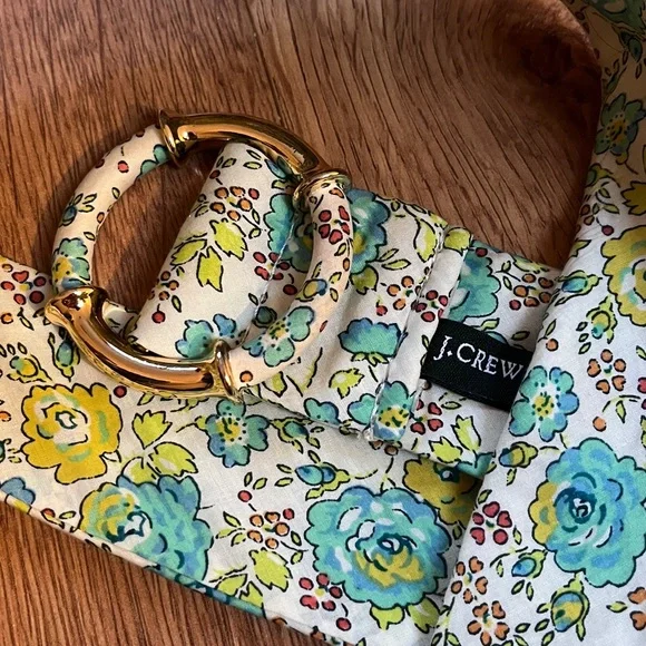 J. Crew Floral Patterned Belt with Gold Buckle - Picture 2 of 2